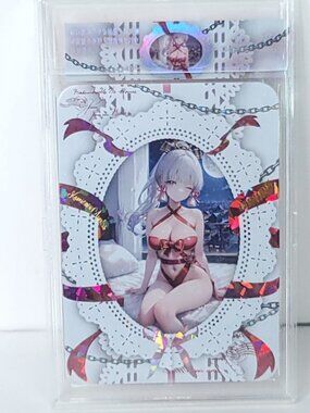 Ayaka Red Gold Waifu Anime Trading Card Encased Oversized SLAB 8in x 5in
